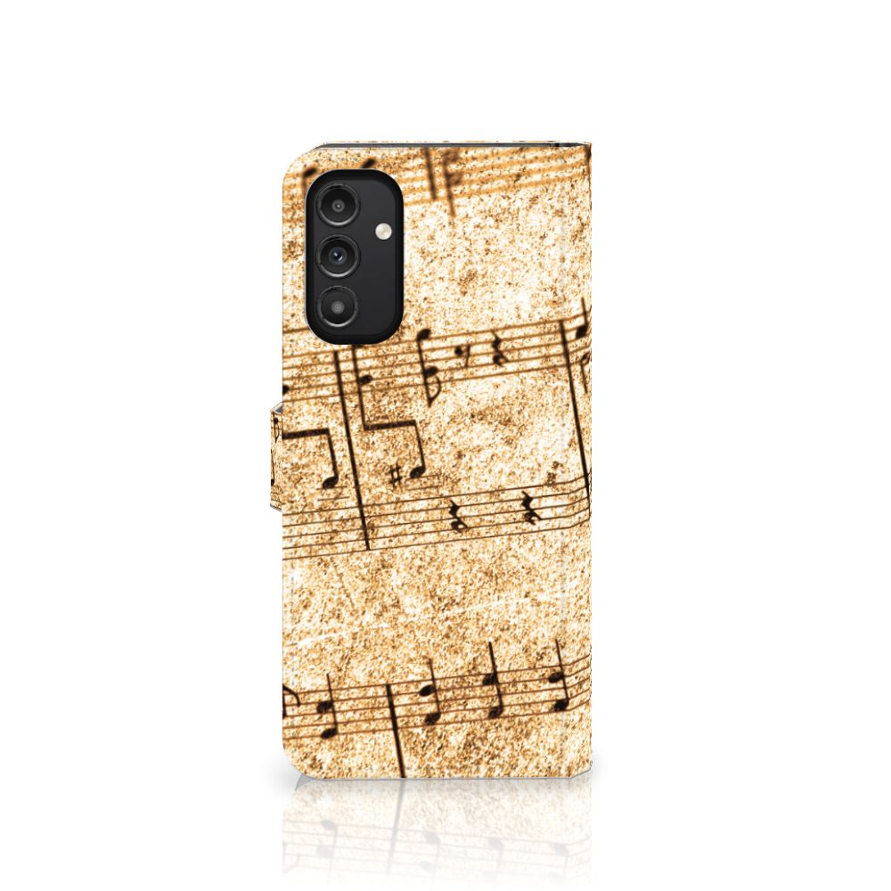 Samsung Galaxy A14 5G Telefoonhoesje met foto Bladmuziek telefoonhoesje bladmuziek aanzicht