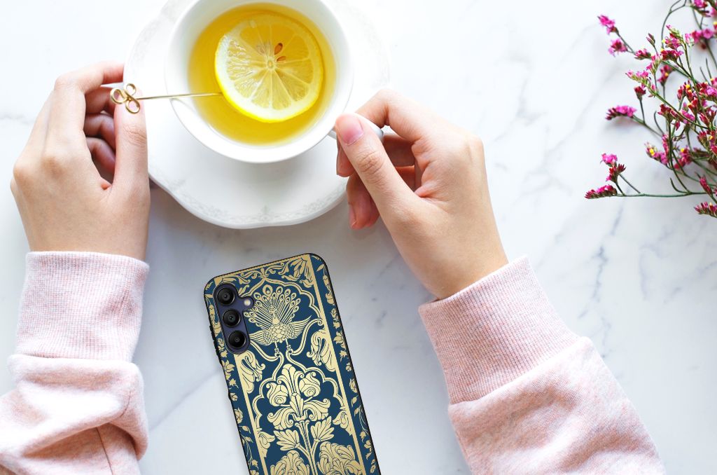 Samsung Galaxy A15 Bloemen Hoesje Beige Flowers B2C Telecom