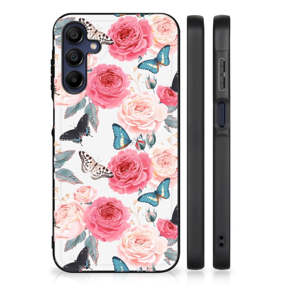 Samsung Galaxy A15 Bloemen Hoesje Butterfly Roses B2C Telecom