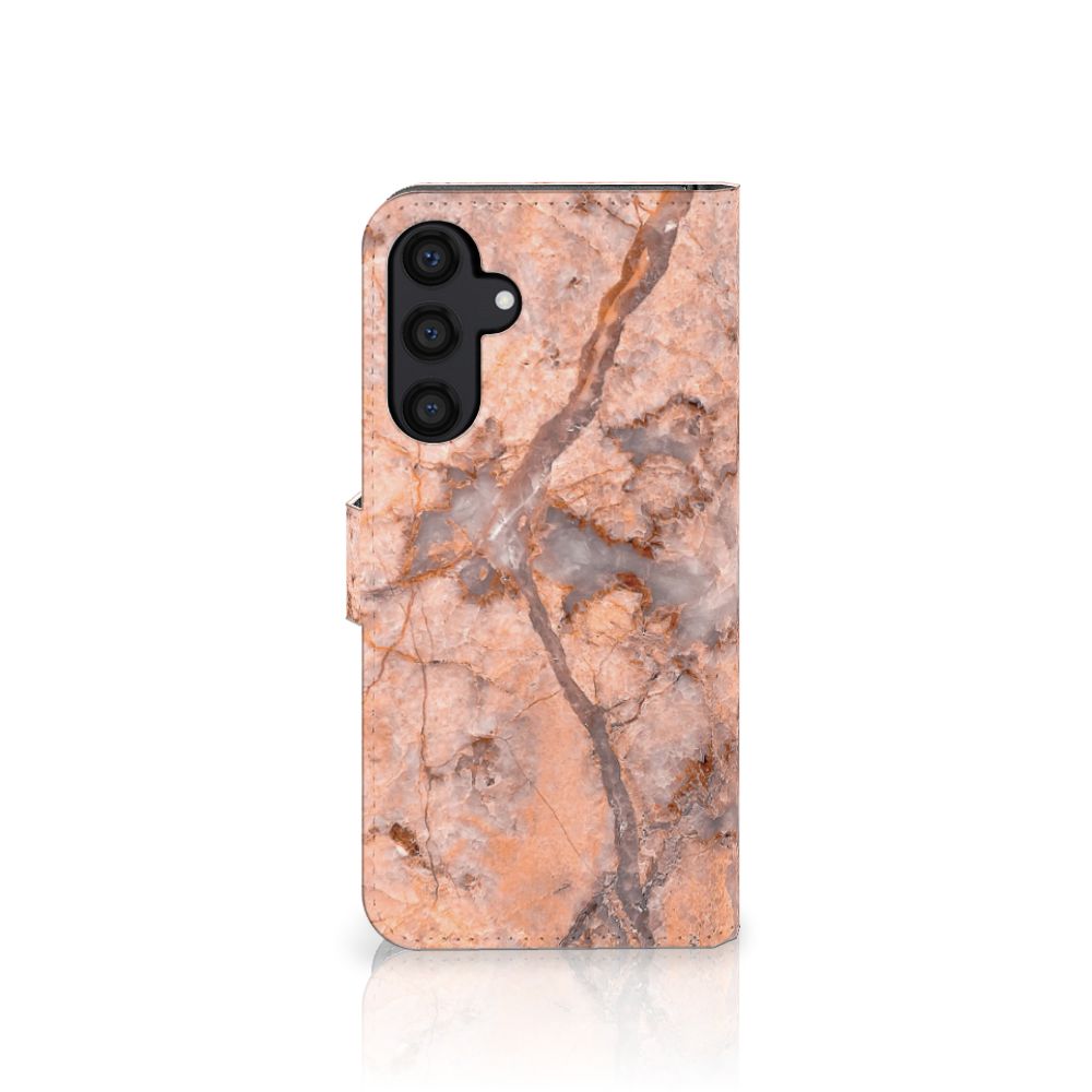 Samsung Galaxy A15 Bookcase Marmer Oranje