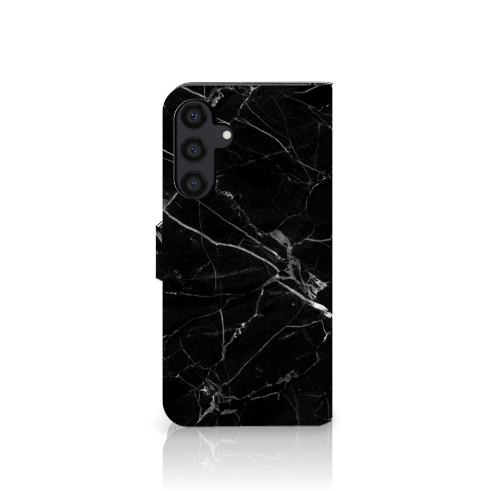 Samsung Galaxy A15 Bookcase Marmer Zwart bookcase zwart marmer aanzicht