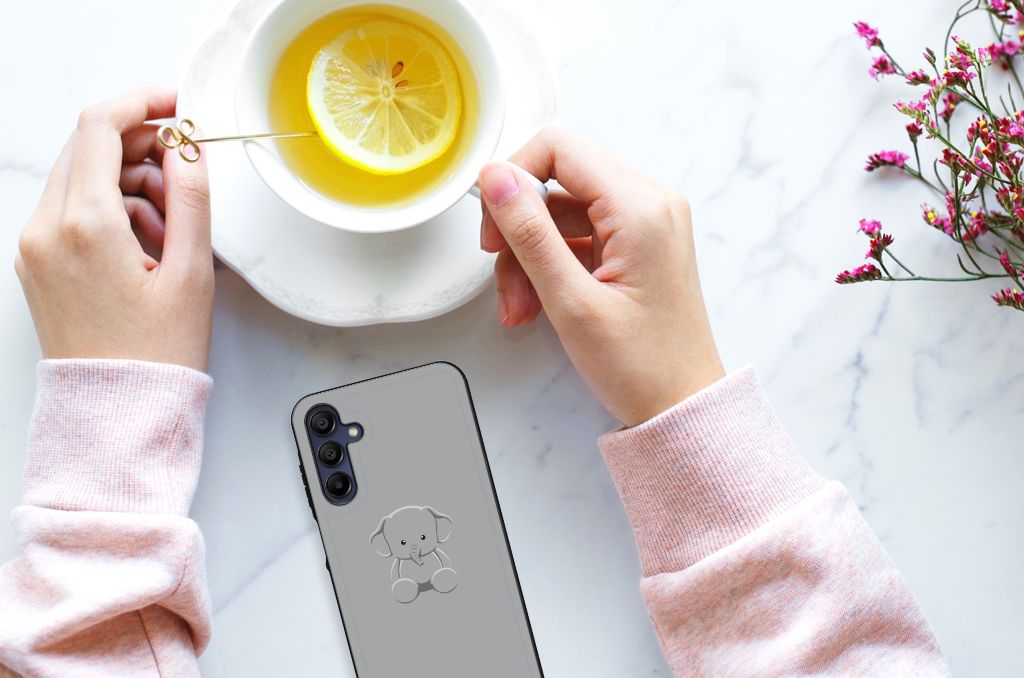 Samsung Galaxy A15 Hoesje Grijs Baby Olifant B2C Telecom