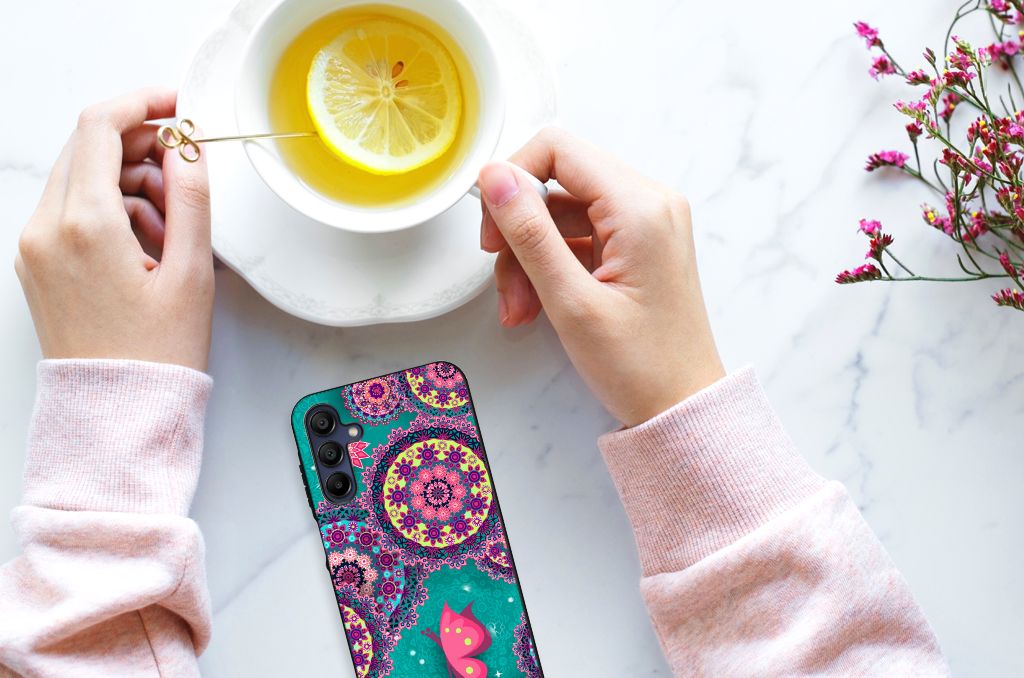 Samsung Galaxy A15 Leuk Telefoonhoesje Cirkels en Vlinders B2C Telecom
