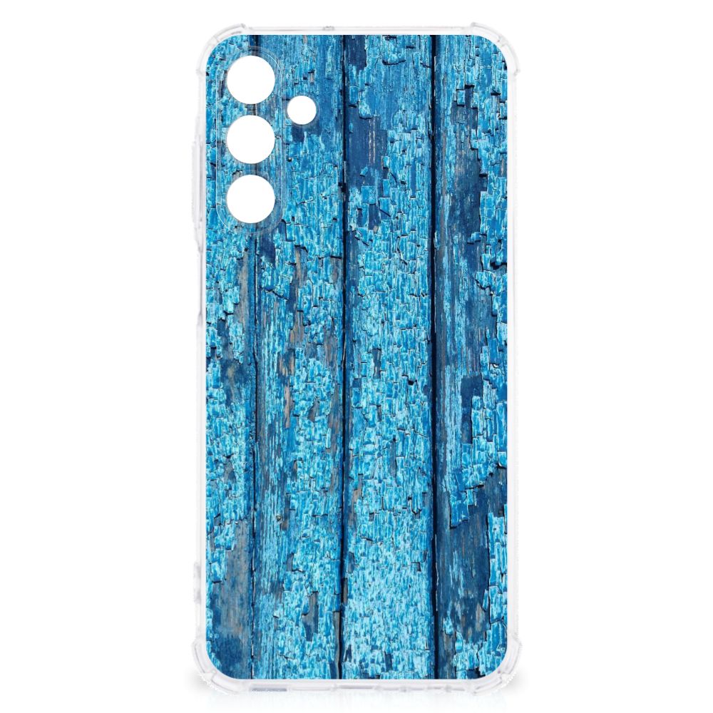 Samsung Galaxy A15 Stevig Telefoonhoesje Wood Blue B2C Telecom
