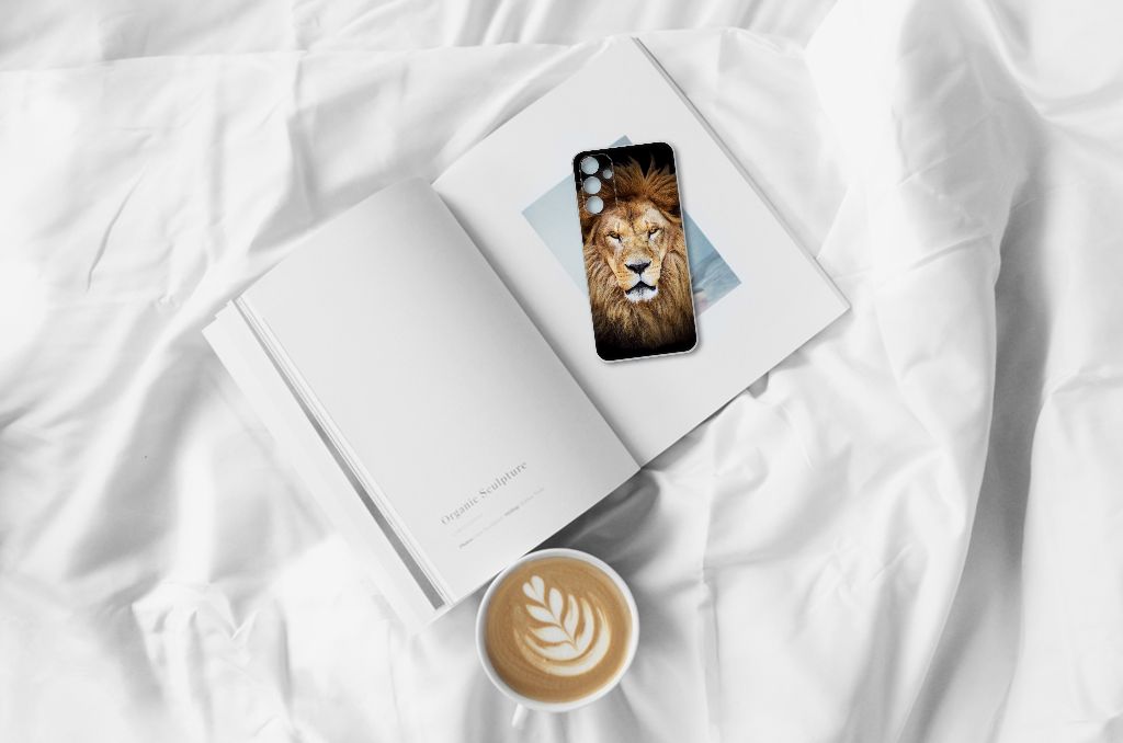 Samsung Galaxy A15 TPU Hoesje Leeuw design leeuw aanzicht