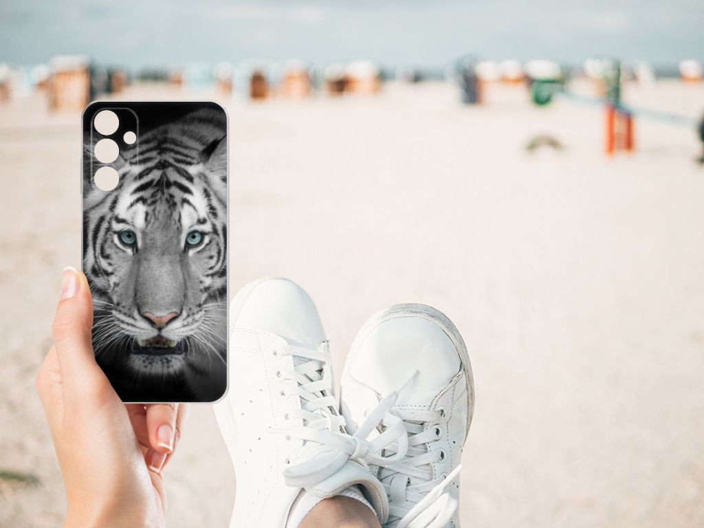 Samsung Galaxy A15 TPU Hoesje Tijger telefoonhoesje tijgerdesign strand