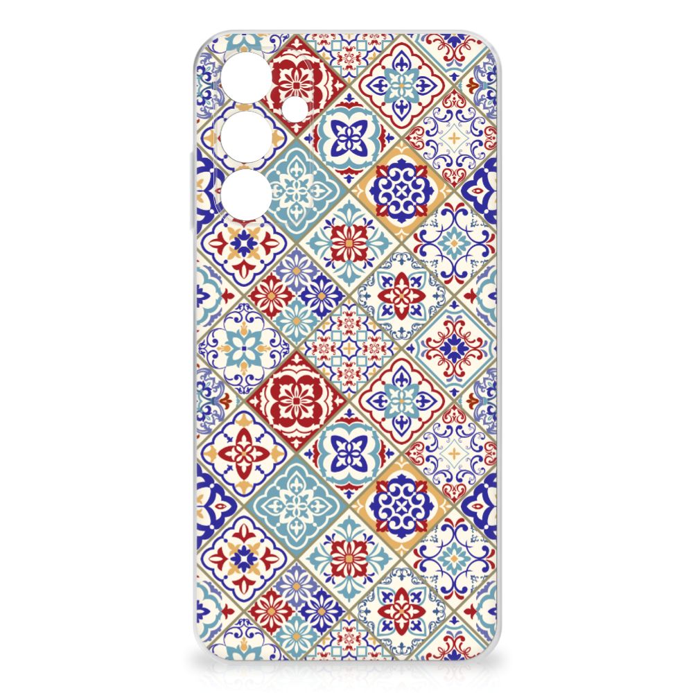 Samsung Galaxy A15 TPU Siliconen Hoesje Tiles Color kleurrijk design achterkant