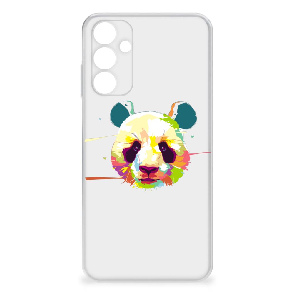 Samsung Galaxy A15 Telefoonhoesje met Naam Panda Color telefoonhoesje panda design voorkant