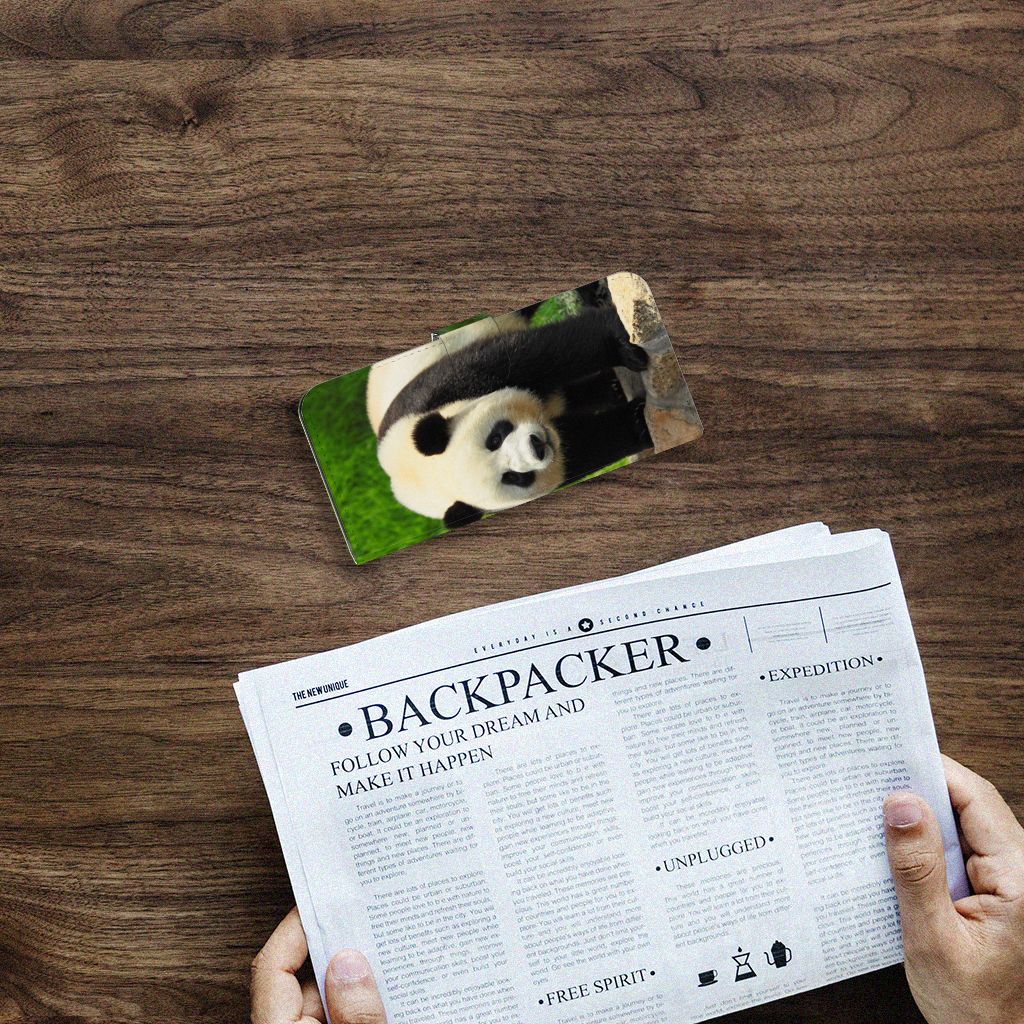 Samsung Galaxy A15 Telefoonhoesje met Pasjes Panda telefoonhoesje panda design telefoonhoesje