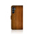 Samsung Galaxy A16 4G/5G Book Style Case Donker Hout achterkant houten design
