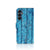 Samsung Galaxy A16 4G/5G Book Style Case Wood Blue designnaam afgebladderd hout aanzicht