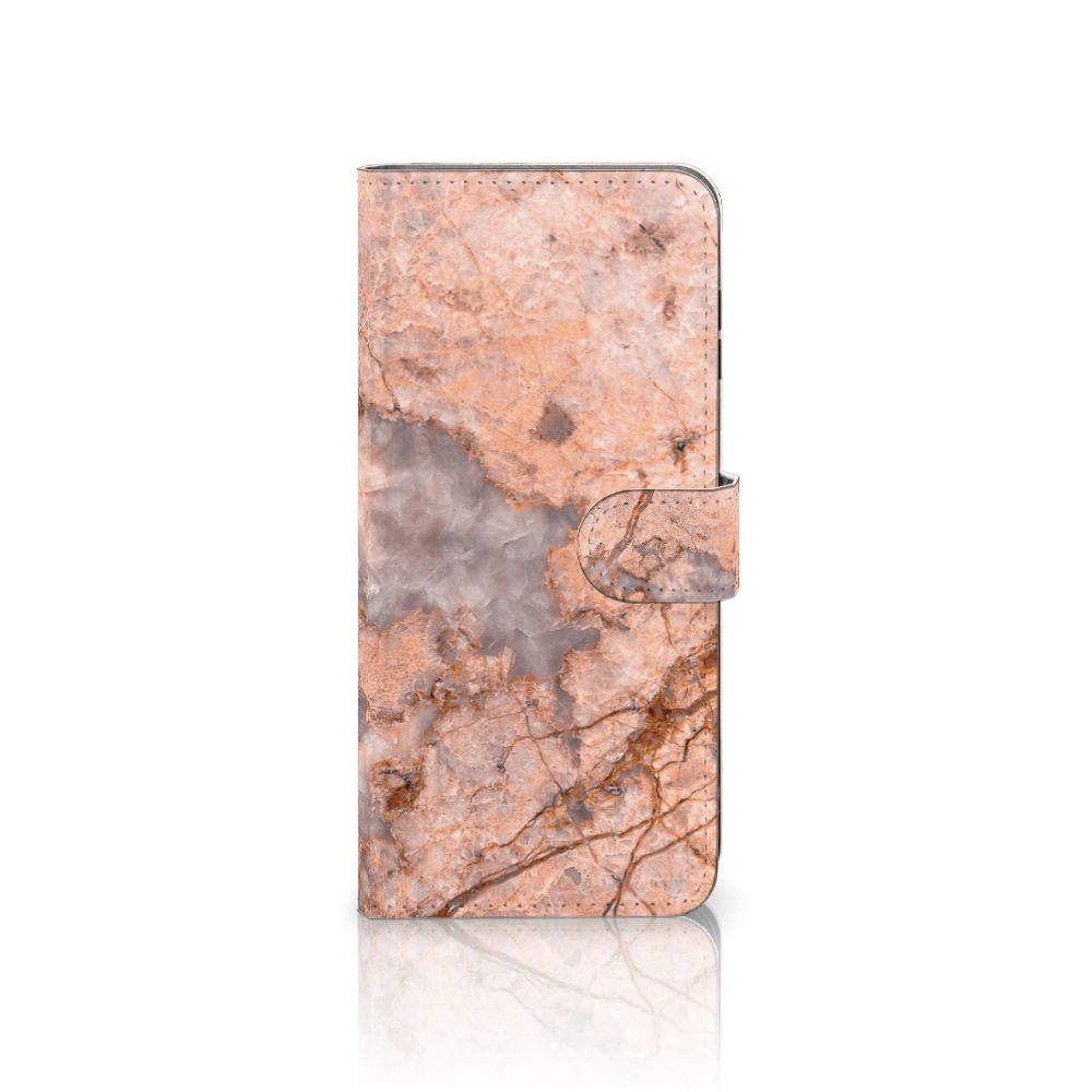 Samsung Galaxy A16 4G/5G Bookcase Marmer Oranje boekcase oranje marmer aanzicht