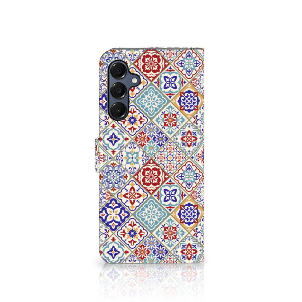 Samsung Galaxy A16 4G/5G Bookcase Tiles Color boekcase tegels kleurrijk aanzicht
