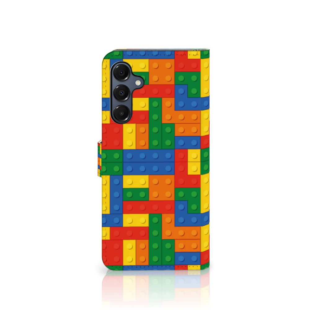 Samsung Galaxy A16 4G/5G Telefoon Hoesje Blokken kleurrijk lego ontwerp achterkant