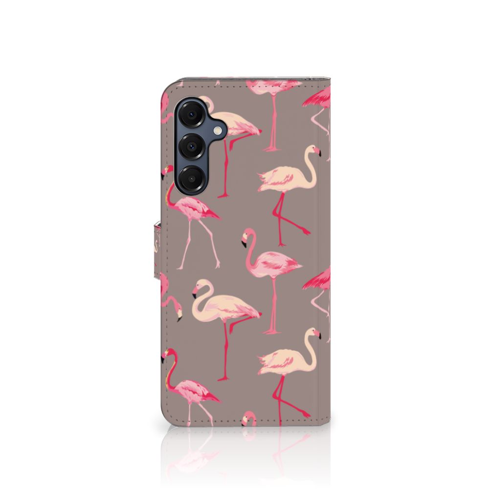 Samsung Galaxy A16 4G/5G Telefoonhoesje met Pasjes Flamingo design flamingo voorkant