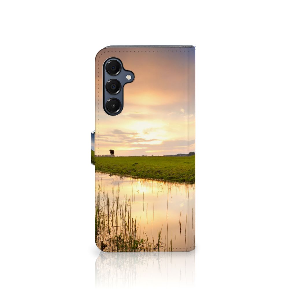 Samsung Galaxy A16 4G/5G Telefoonhoesje met Pasjes Koe telefoonhoesje koeien natuur landschap