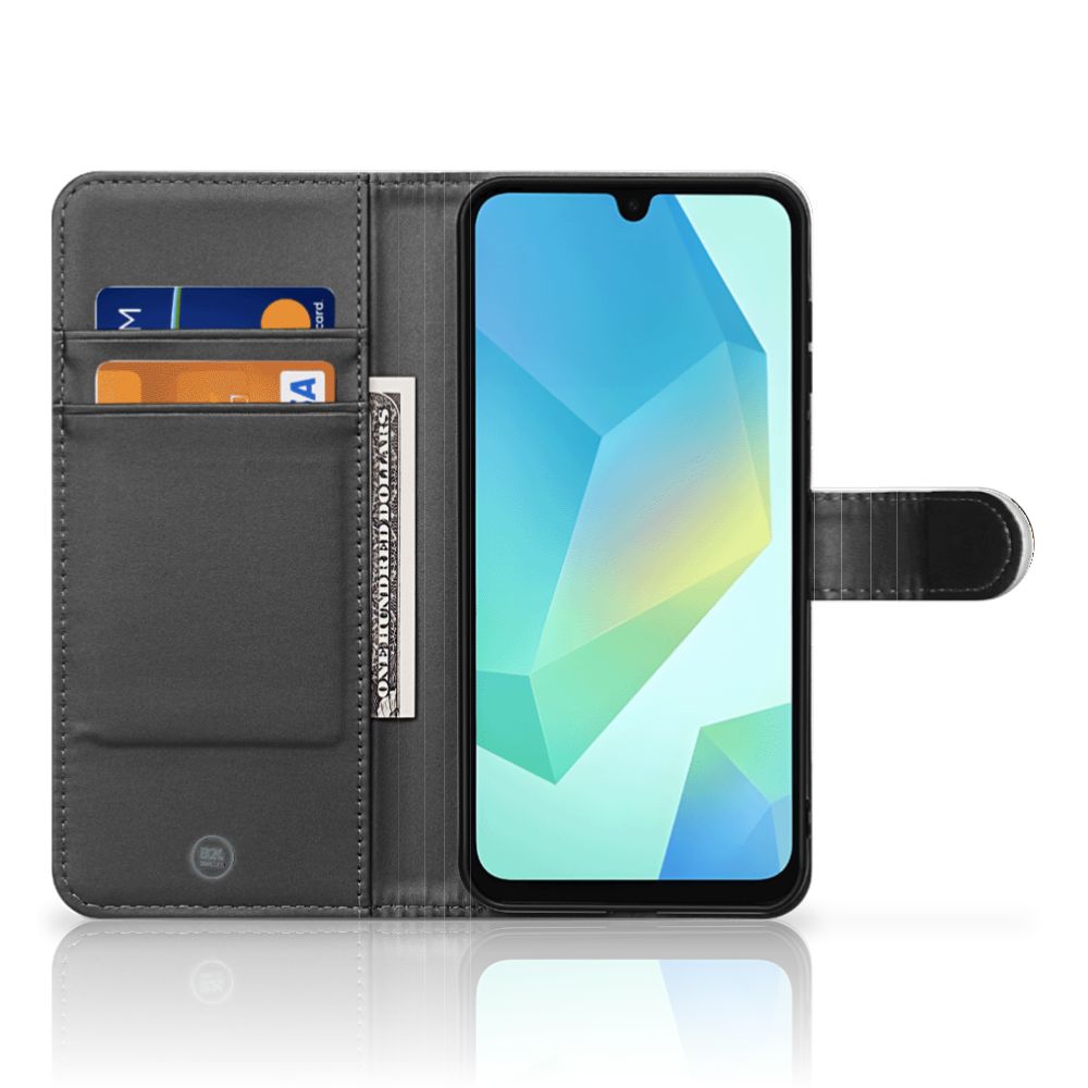 Samsung Galaxy A16 4G/5G Telefoonhoesje met Pasjes Paarden boekcase zwart open voorzijde