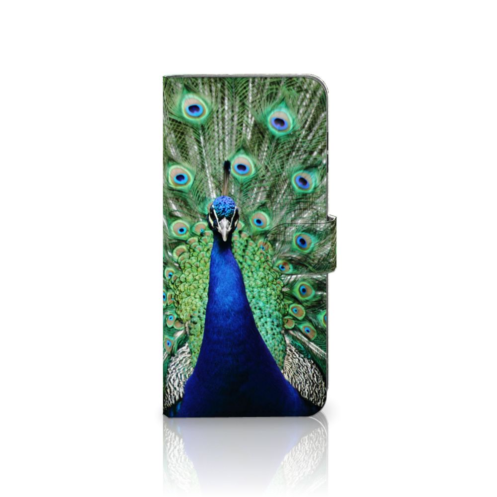Samsung Galaxy A16 4G/5G Telefoonhoesje met Pasjes Pauw design pauw voorkant