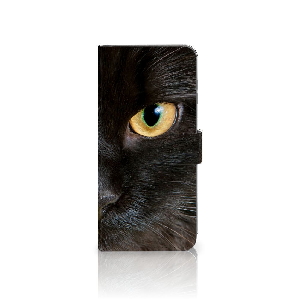 Samsung Galaxy A16 4G/5G Telefoonhoesje met Pasjes Zwarte Kat zwart kat oog aanzicht