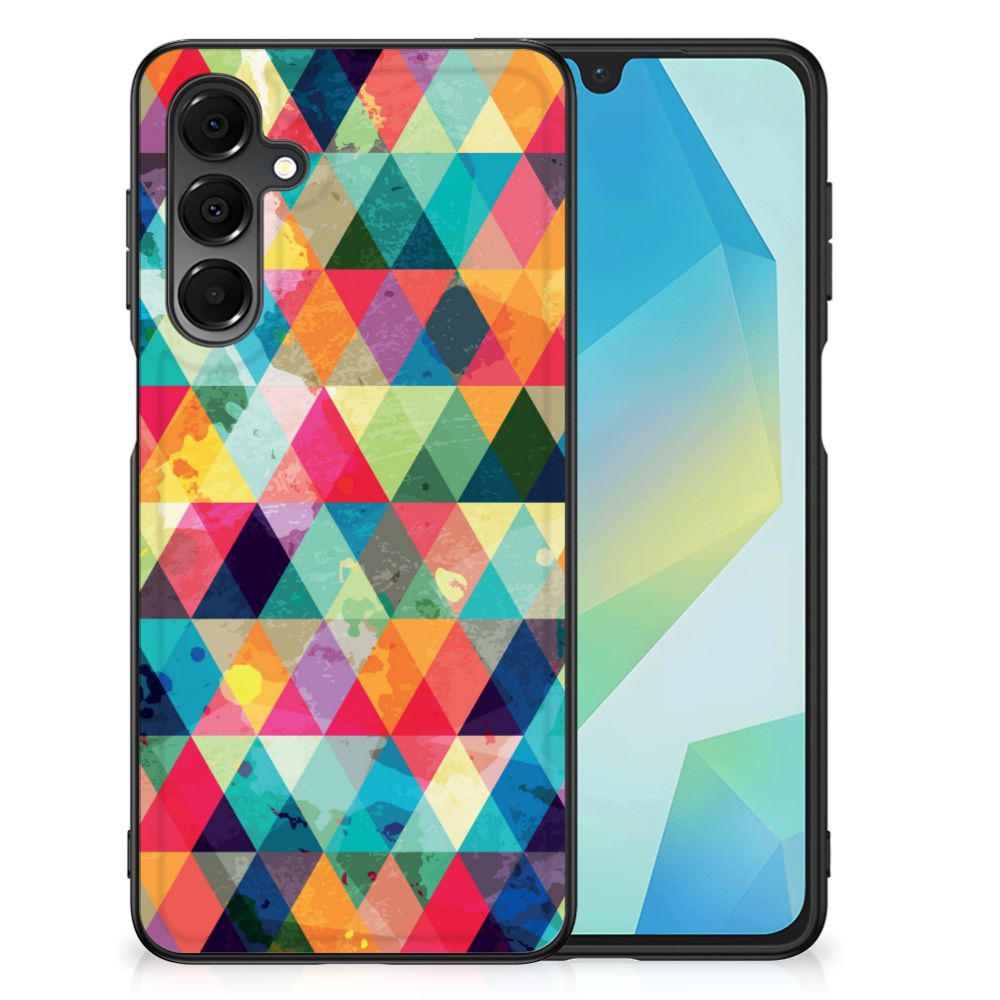 Samsung Galaxy A16 5G/4G Back Case Geruit back case patronen kleurrijk aanzicht