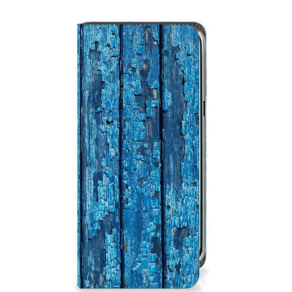 Samsung Galaxy A16 5G/4G Book Wallet Case Wood Blue boek hoes blauw hout voorkant