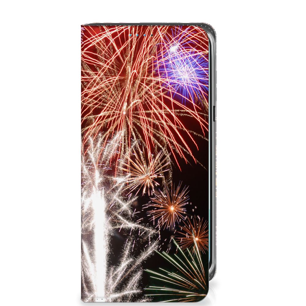 Samsung Galaxy A16 5G/4G Hippe Standcase Vuurwerk vuurwerk design print aanzicht