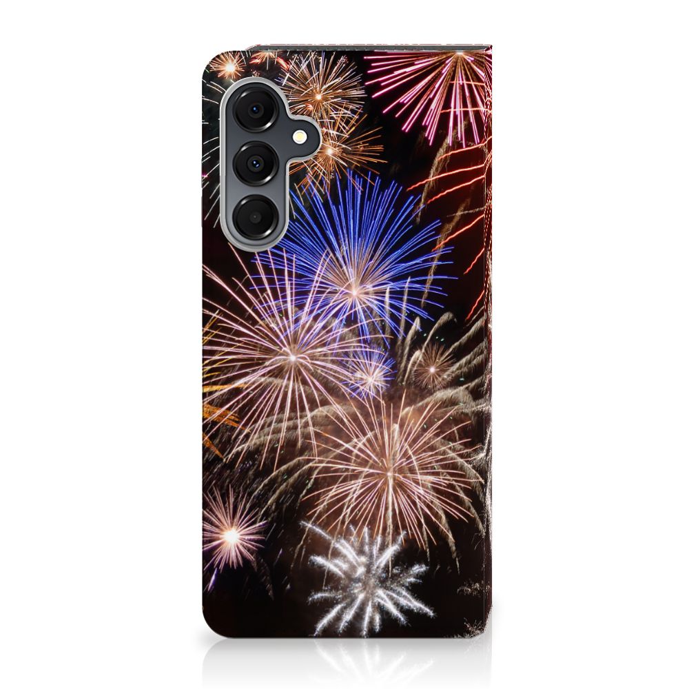 Samsung Galaxy A16 5G/4G Hippe Standcase Vuurwerk siervuurwerk design achterkant
