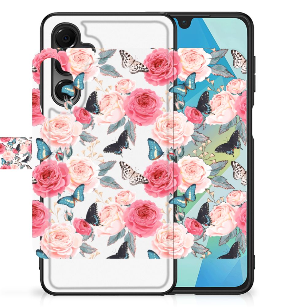 Samsung Galaxy A16 5G/4G Hoesje Boho Text bloemen motieven vooraanzicht
