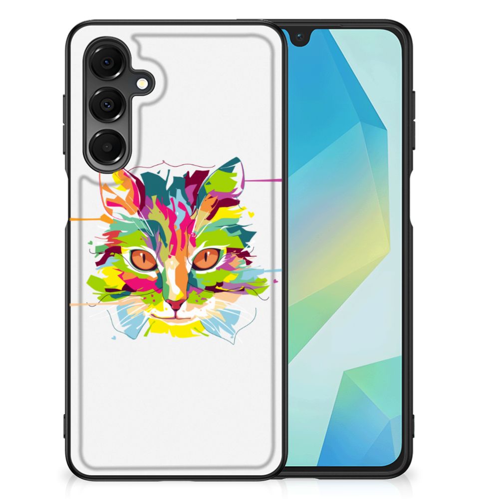 Samsung Galaxy A16 5G/4G Hoesje Cat Color illustraties achterkant katten gezicht