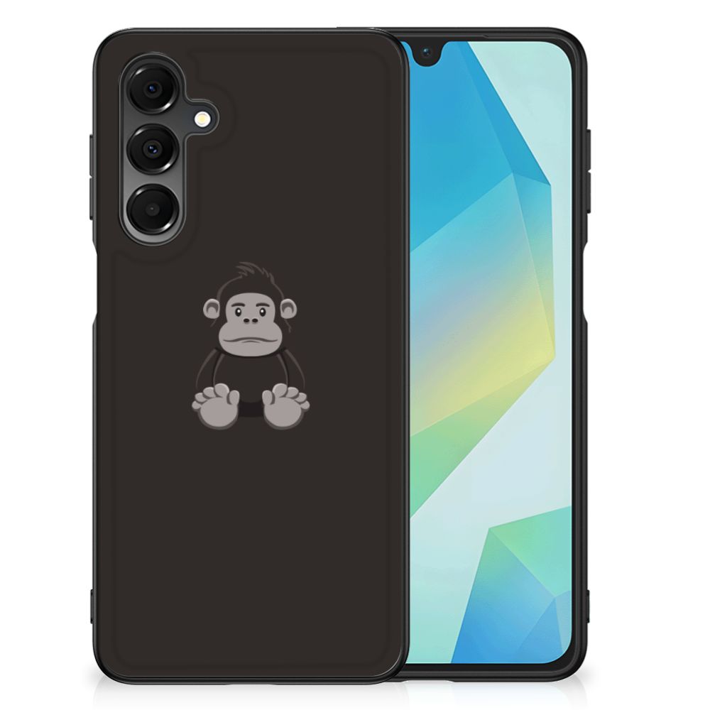 Samsung Galaxy A16 5G/4G Hoesje Gorilla illustraties back cover zwart aanzicht