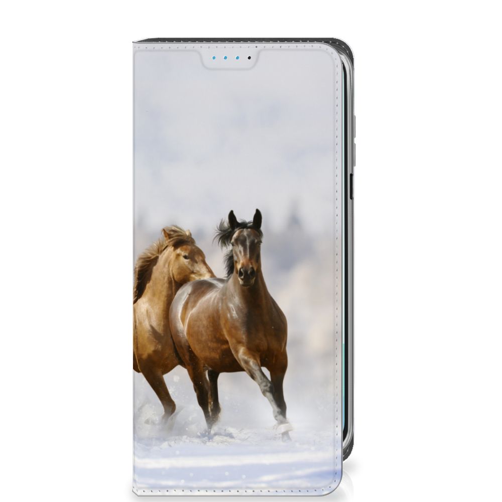 Samsung Galaxy A16 5G/4G Hoesje maken Paarden paarden paardenrunderen voorkant