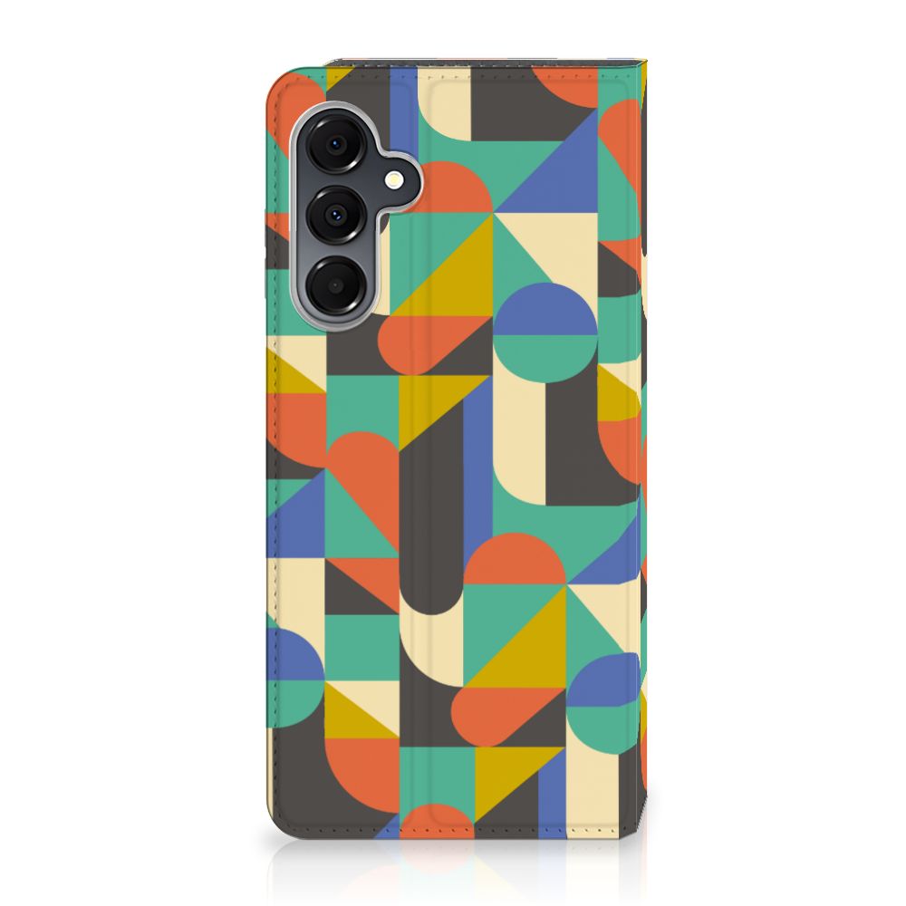 Samsung Galaxy A16 5G/4G Hoesje met Magneet Funky Retro ontwerp van verschillende geometrische vormen
