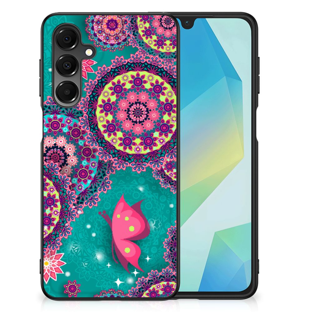 Samsung Galaxy A16 5G/4G Leuk Telefoonhoesje Cirkels en Vlinders back cover design cirkels vlinders aanzicht