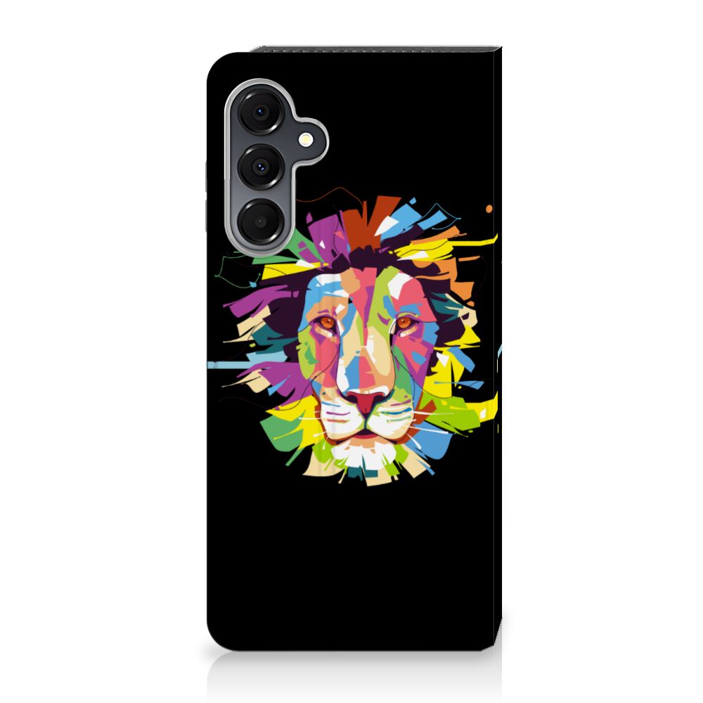Samsung Galaxy A16 5G/4G Magnet Case Lion Color telefoonhoesje leeuw ontwerp voorkant