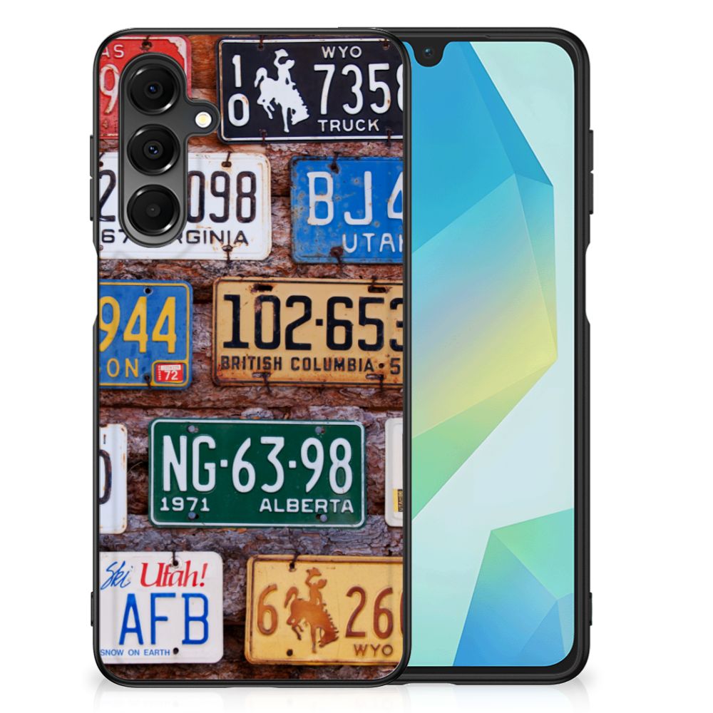 Samsung Galaxy A16 5G/4G Silicone Back Case Kentekenplaten vintage print voorkant