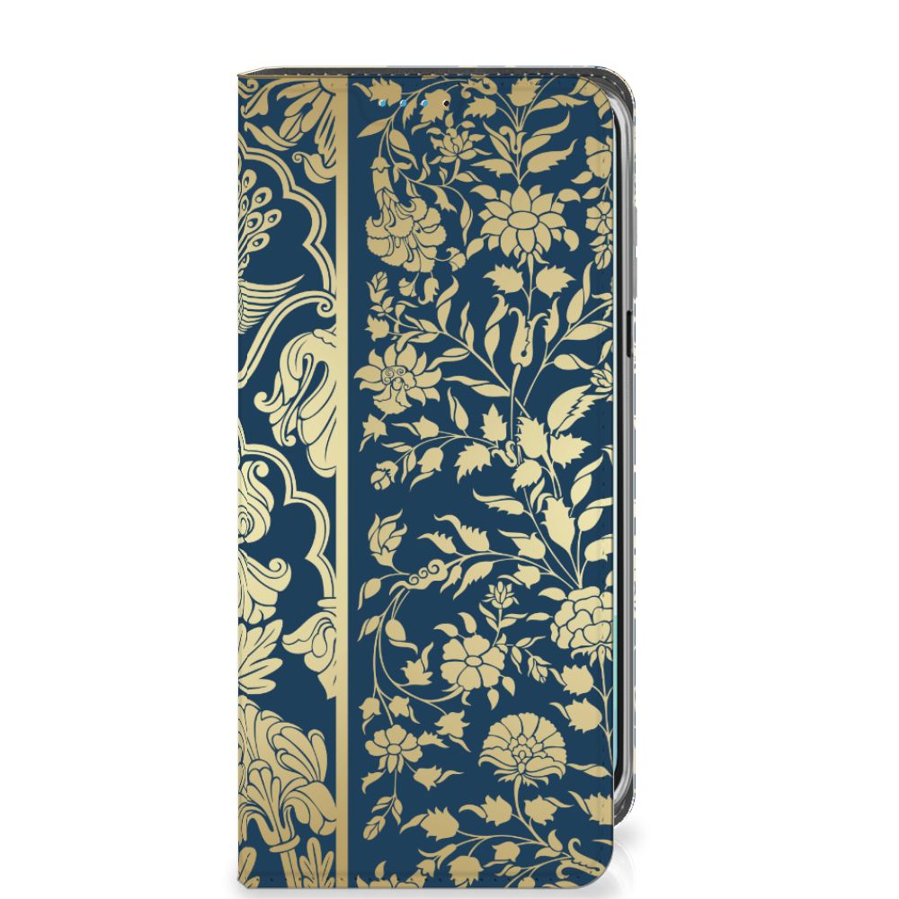 Samsung Galaxy A16 5G/4G Smart Cover Beige Flowers hoesje beige bloemen voorkant