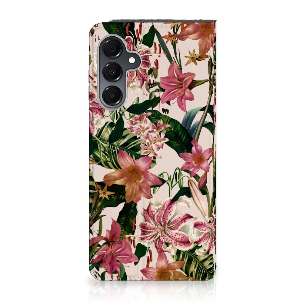 Samsung Galaxy A16 5G/4G Smart Cover Flowers bloemen ontwerp achterzijde