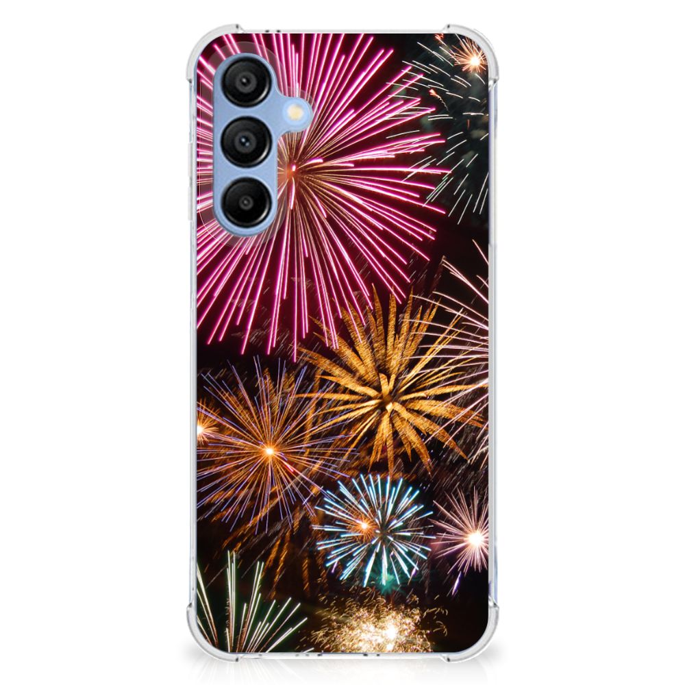Samsung Galaxy A16 Anti Shock Bumper Case Vuurwerk telefoonhoesje vuurwerk design voorkant