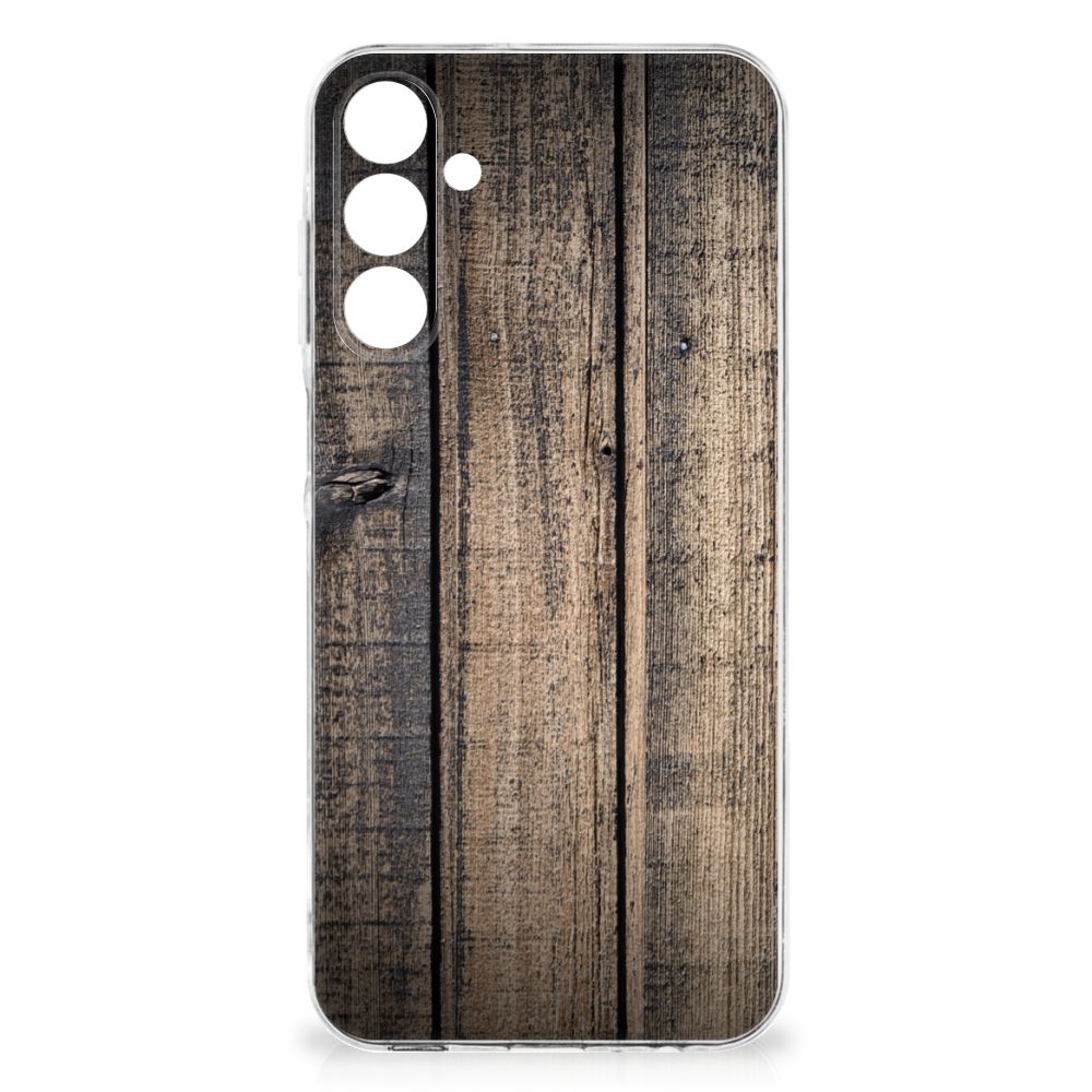 Samsung Galaxy A16 Bumper Hoesje Steigerhout design hout aanzicht