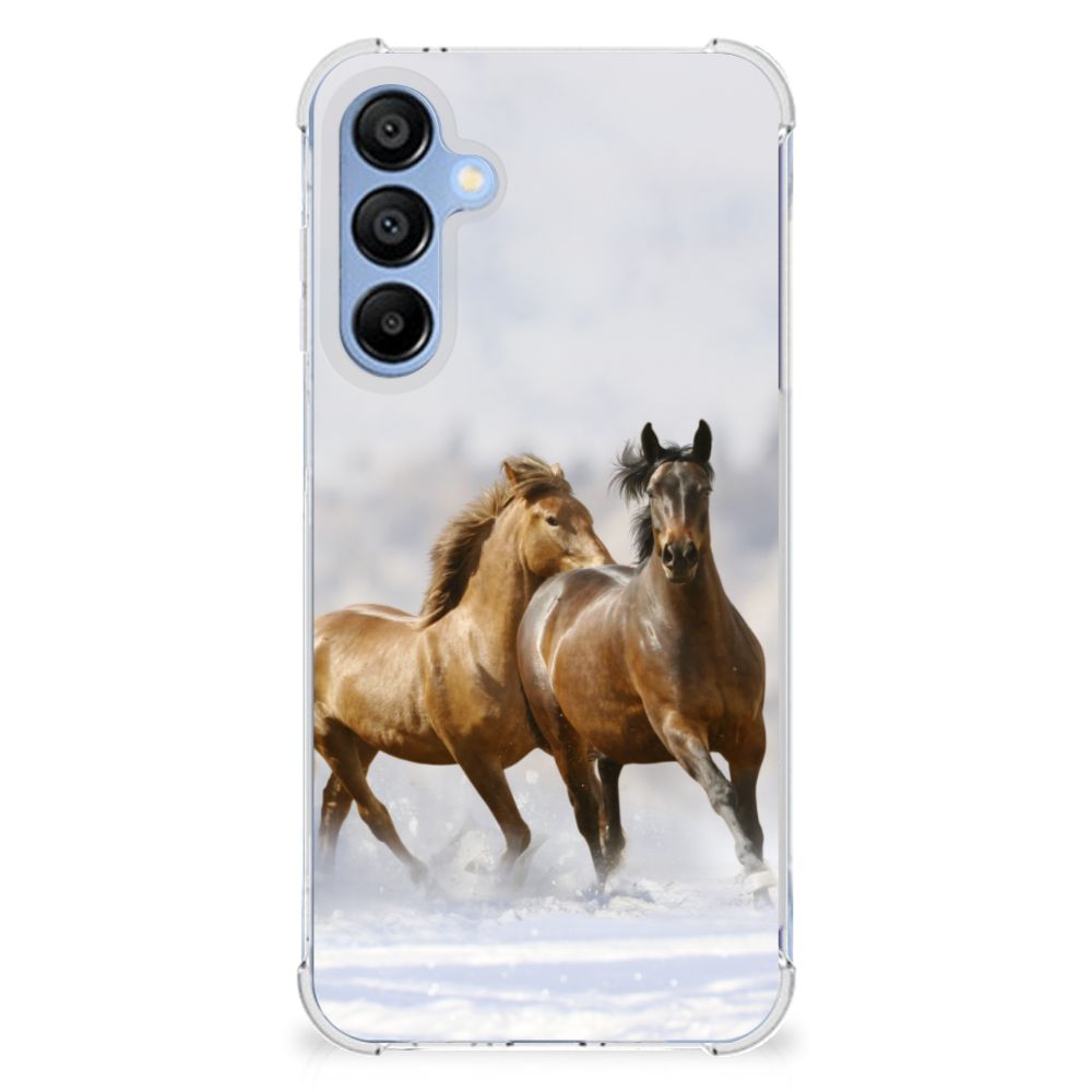 Samsung Galaxy A16 Case Anti-shock Paarden telefoonhoesje paarden rennend voorkant