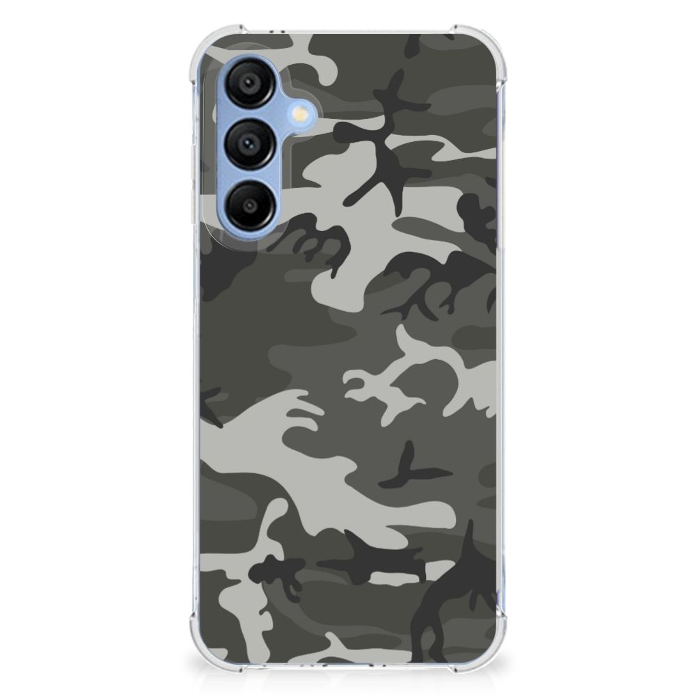 Samsung Galaxy A16 Doorzichtige Silicone Hoesje Army Light camouflage achterkant