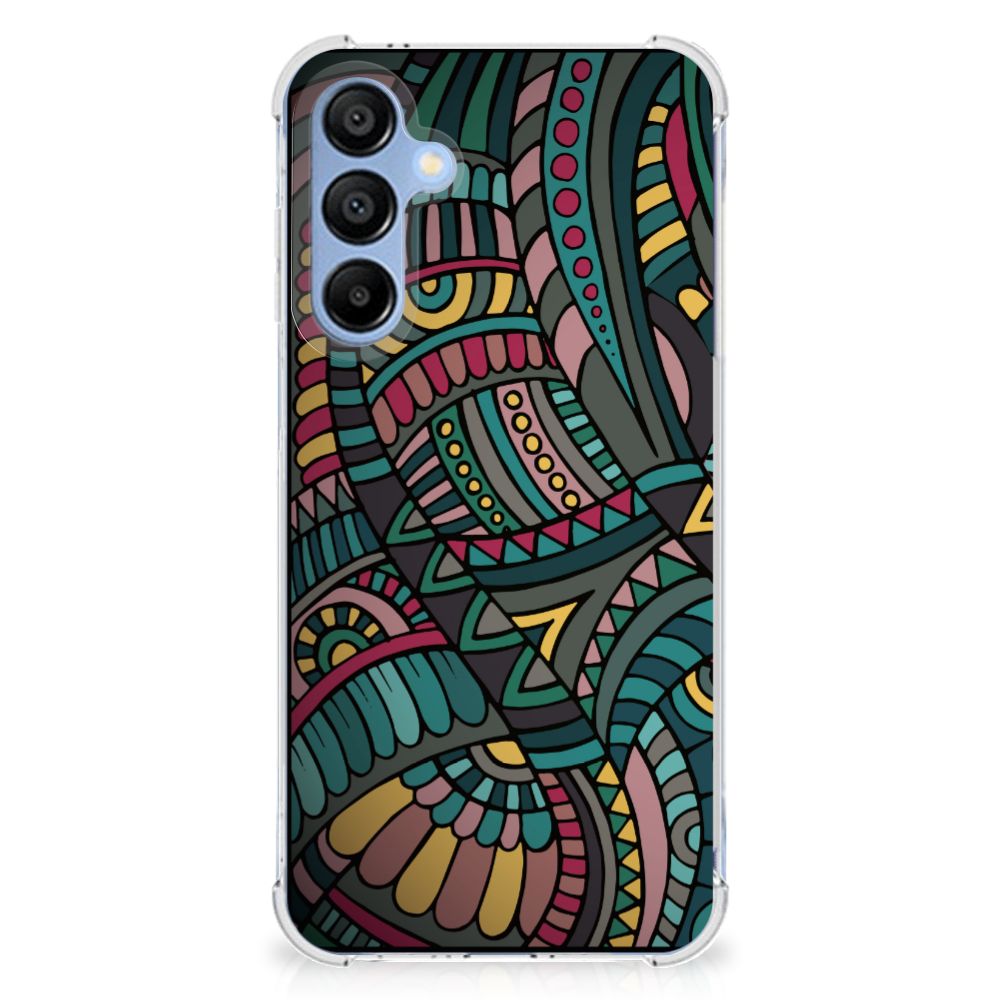 Samsung Galaxy A16 Doorzichtige Silicone Hoesje Aztec voorkant design