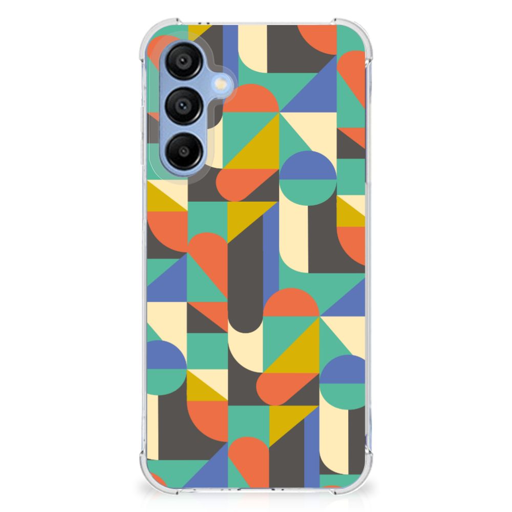 Samsung Galaxy A16 Doorzichtige Silicone Hoesje Funky Retro achterkant patroon kleurrijk geometrisch