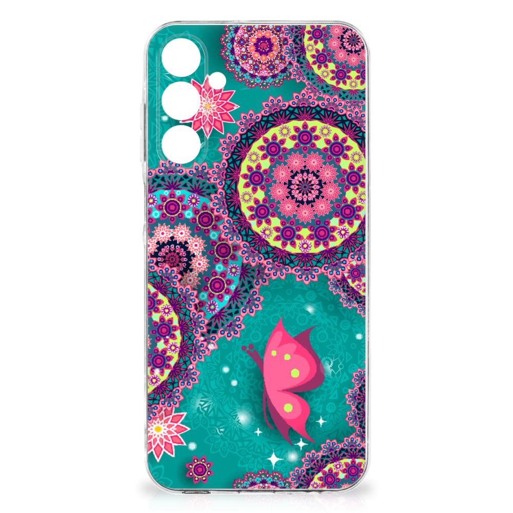 Samsung Galaxy A16 Hoesje maken Cirkels en Vlinders design cirkels vlinders aanzicht