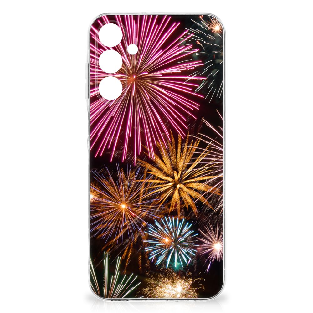 Samsung Galaxy A16 Silicone Back Cover Vuurwerk siervuurwerk kleurrijk achterkant