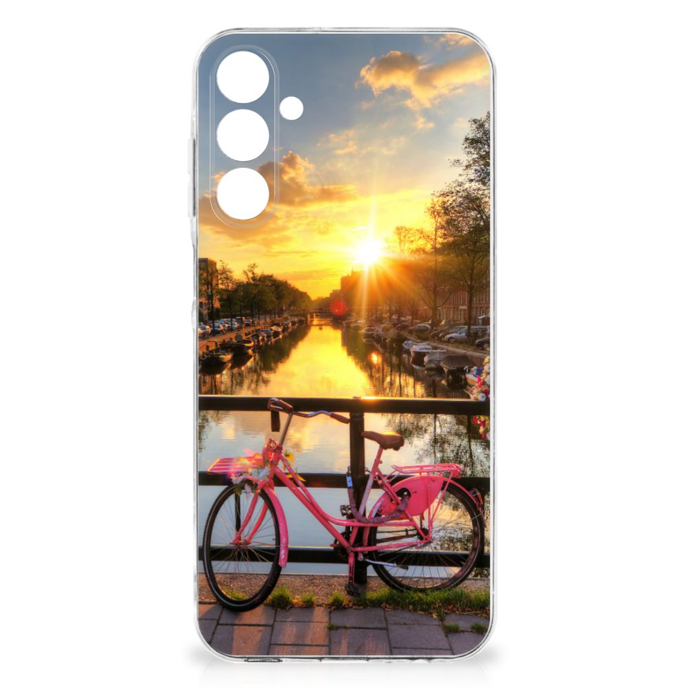 Samsung Galaxy A16 Siliconen Back Cover Amsterdamse Grachten fiets uitzicht