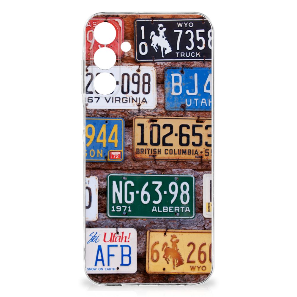 Samsung Galaxy A16 Siliconen Hoesje met foto Kentekenplaten design kentekenplaten aanzicht