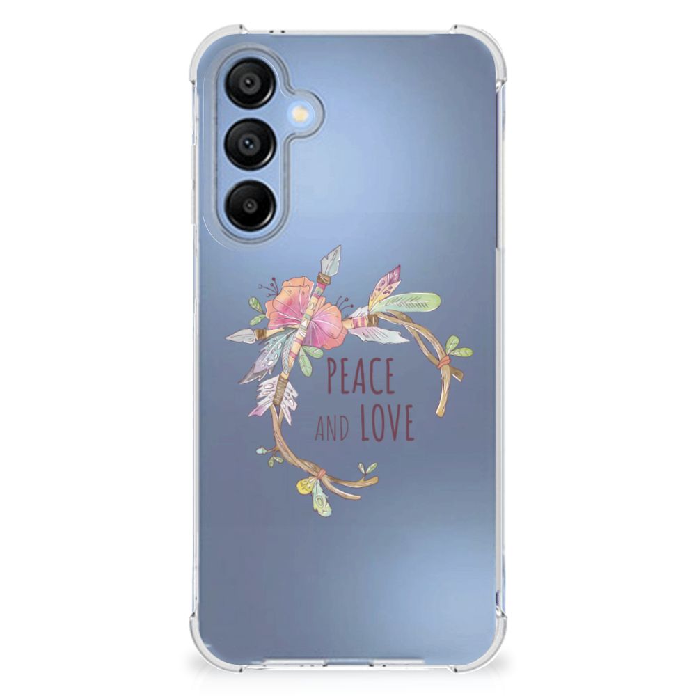Samsung Galaxy A16 Stevig Bumper Hoesje Boho Text achterzijde ontwerp bloemen tekst