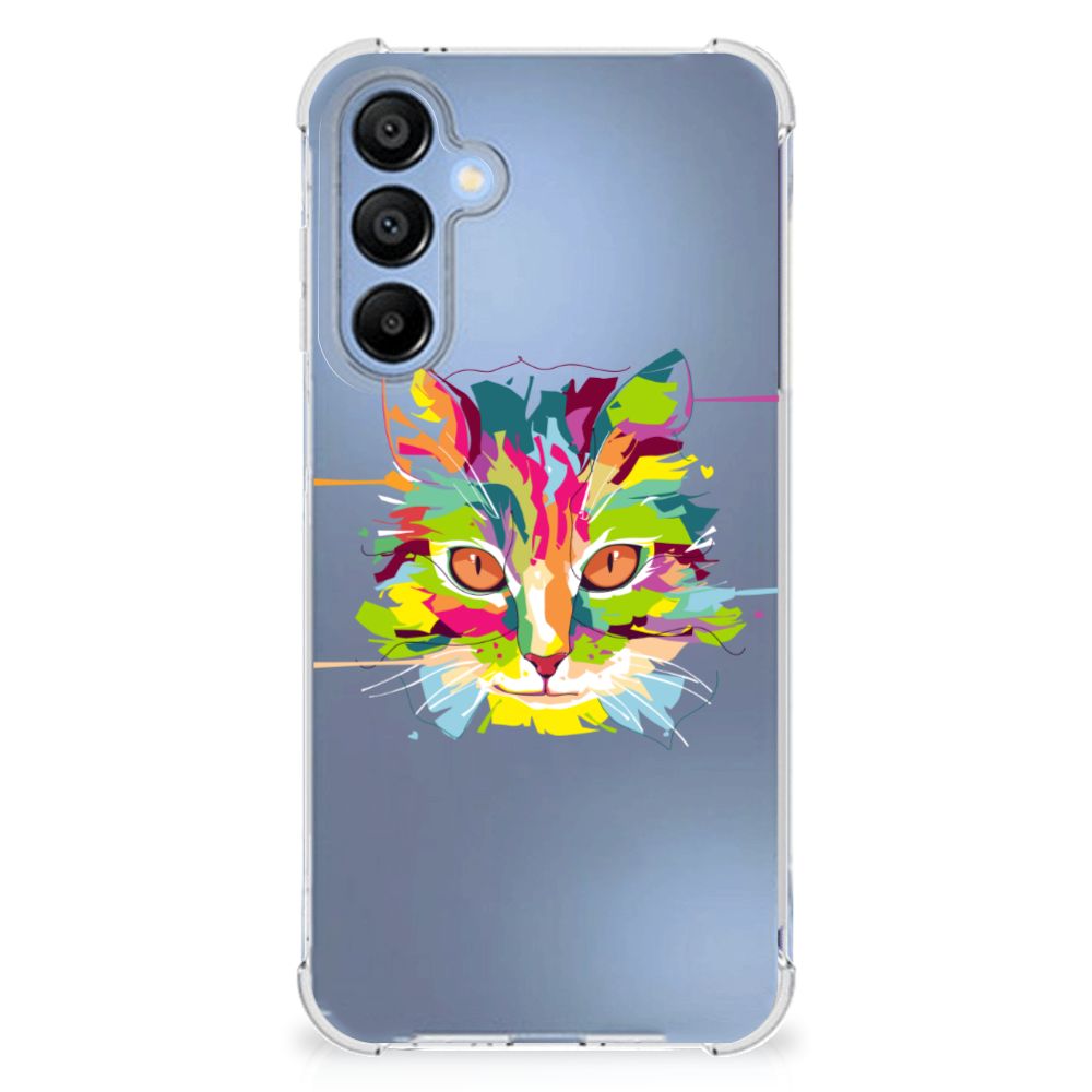 Samsung Galaxy A16 Stevig Bumper Hoesje Cat Color achterkant kat ontwerp