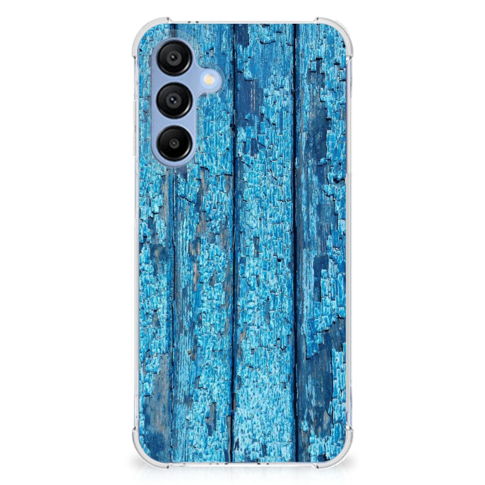 Samsung Galaxy A16 Stevig Telefoonhoesje Wood Blue achterzijde